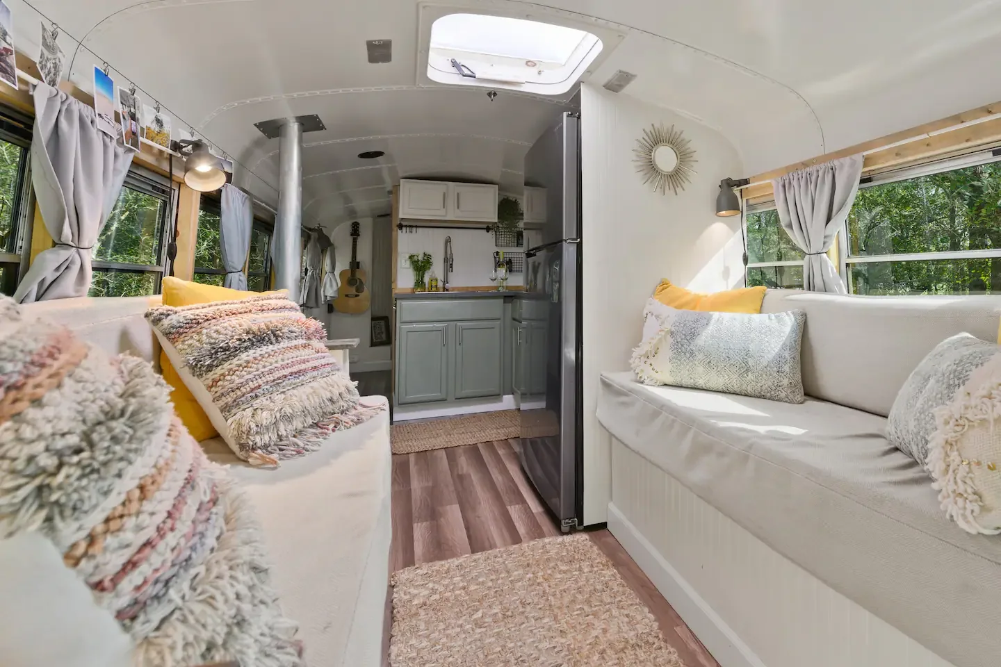 The open living space, with the kitchen beyond.