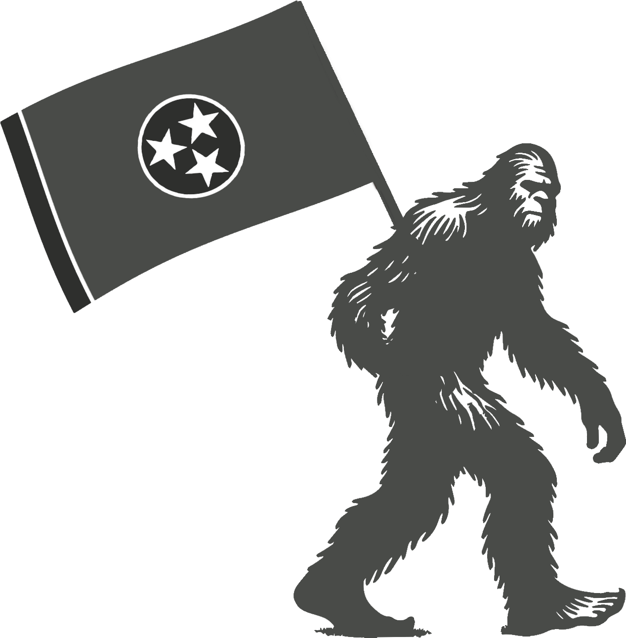 No Coast Sasquatch carrying the Tennessee flag